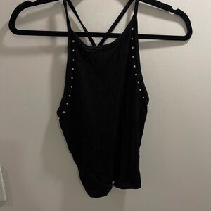 Cropped tank with metal stones